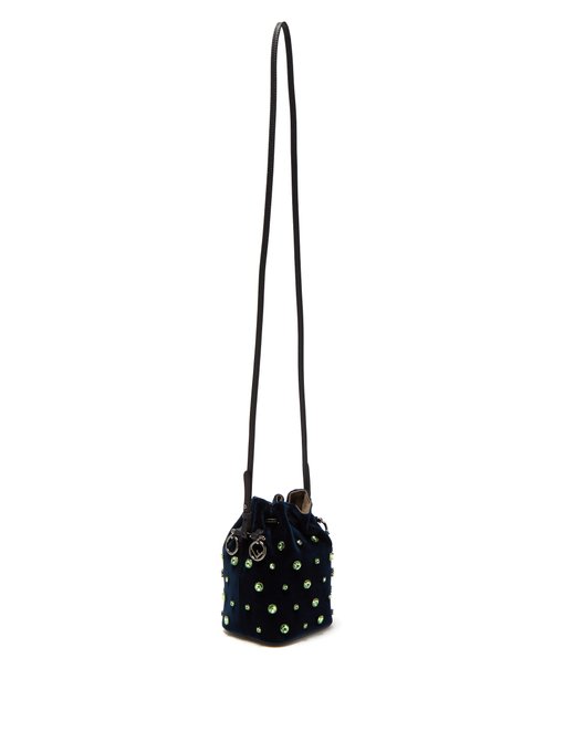 Fendi Black Leather Studded Bow Mon Tresor Bucket Bag - Handbag | Pre-owned & Certified | used Second Hand | Unisex