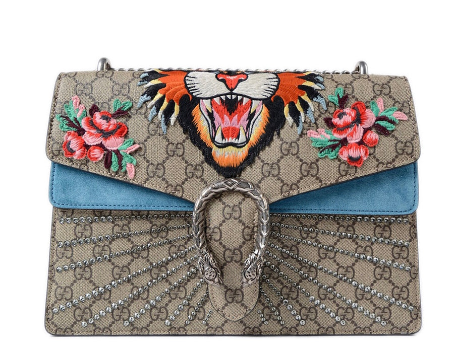 Gucci GG Supreme Tiger Floral Shoulder Bag