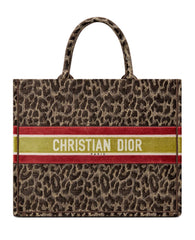 Dior Book Tote Leopard Velvet Luxury Fashion Clothing and