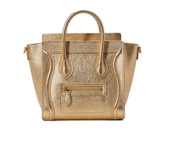 Celine Luggage Laminated Nano Gold in Lambskin with Gold Metal - US