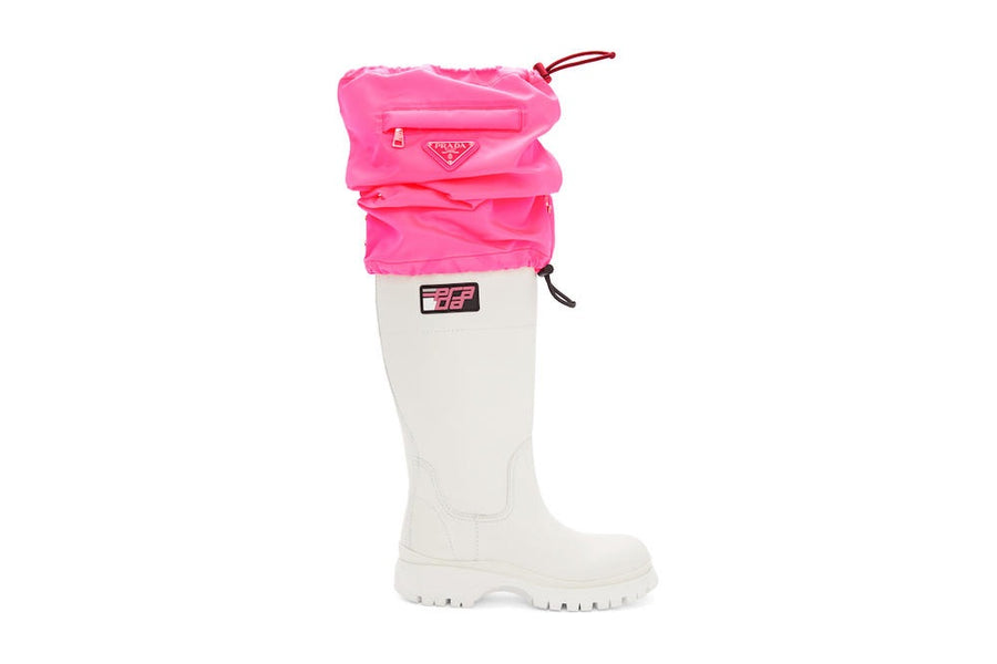 Prada Linea Rossa Patent Leather Rain Boots - ShopStyle